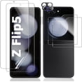 thumbnail image 1 of [2+2+2 Pack] For Galaxy Z Flip 5/W24 Flip screen Protector, 2 Pack Inner Screen Flexible Film + 2 Pack Back Screen Protector Tempered Glass + 2 Pack Camera Lens Protector, Scratch Resistant, 1 of 6