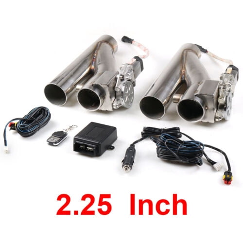 22.25" 57mm Electric Exhaust Valve Cut Out Downpipe System Y Pipe With Remote