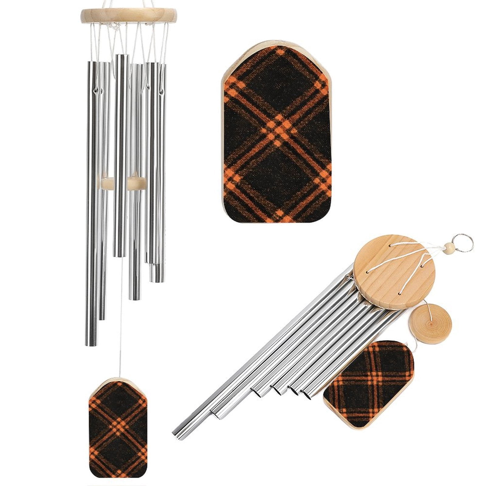 2.2×3.9in Nylon Rope Fixed 6 Aluminum Alloy Metal Tubes Clear Sound ...