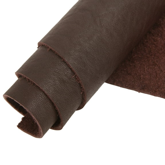 2. -2.3mm Soft Dark Brown Color Cowhide Leather Leathercraft Naturally Textured Leather
