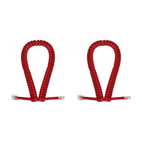High Conductivity RJ12 4P4C Telephone Extension Cord Flexible Spring Stretch Design Extender Cord 2pcs