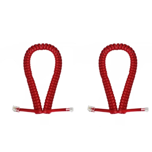 High Conductivity RJ12 4P4C Telephone Extension Cord Flexible Spring Stretch Design Extender Cord 2pcs