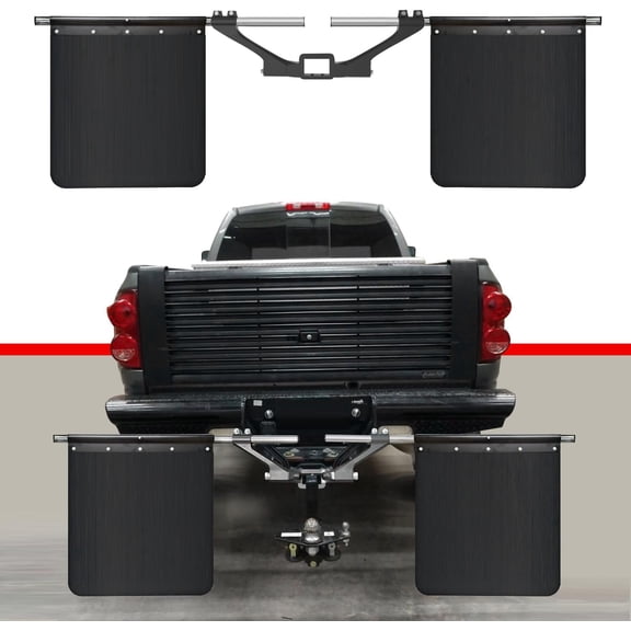 2" 2.5" 3" Hitch Mounted Mud Flaps, Universal Heavy-Duty Mud Flaps System Height and Width Adjustable for Most Types of Vehicles