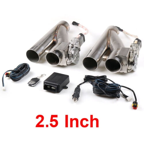 22.5" 63mm Electric Exhaust Valve Downpipe System Y Pipe With Remote Kit