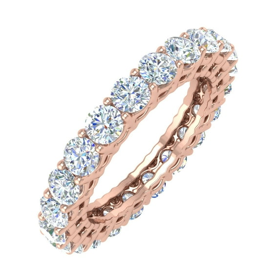 2.2 Carat Prong Set Diamond Eternity ring in 14K Rose Gold (Ring Size 8.5) - IGI Certified