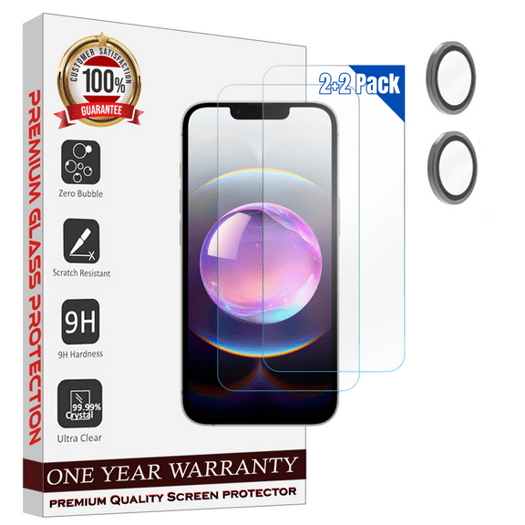 2 + 2 Entronix Duo Pack for iPhone 16e, 2 HD Clear Screen Protector 2 Metal Camera Lens Protector