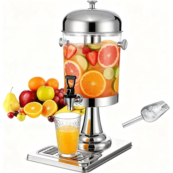 2.2 Gallon Drink Dispensers for Parties, Beverage Dispenser with Stand and Ice Shovel, Commercial Hot Cold Juice Dispenser for Parties, Wedding, Hotel Buffet, Banquet, Restaurant (8 L)
