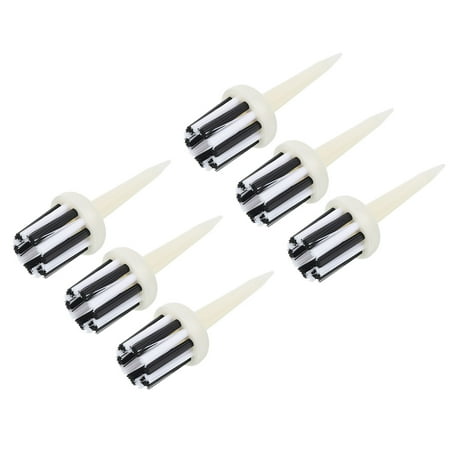 2.2 Inch Golf Tee Brush Top, 6 Pack Unbreakable Plastic Golfing Tees for Men and Women, White