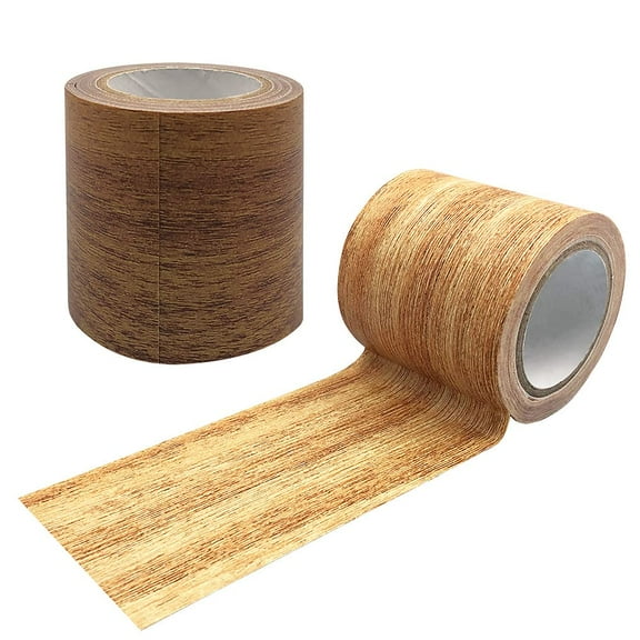 2.2 Inch x 15 Feet Repair Tape for Wood, SourceTon 2 Roll Wood Grain Tape Repair Tape Patch Wood Adhesive for Door Floor Chair Table (Brown Antique and Natural Oak)