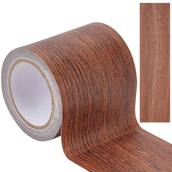 2.2 Inch x 15Ft Wood Textured Adhesive Repair Tape Self Adhesive Patch Realistic Wood Grain Repair Tape High-Adhesive Repair Tape Simulation for Chair Floor Furniture(Coconut Brown) Brown