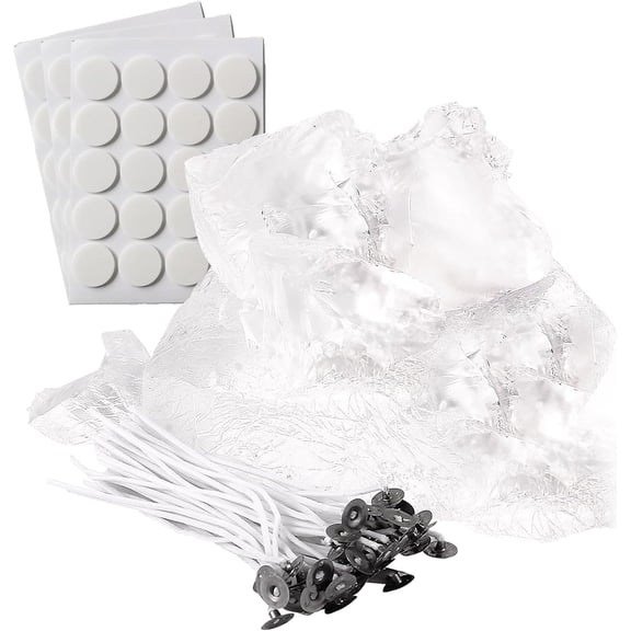 2.2 Lb Gel Wax for Candle Making Set, DIY Clear Gel Candle Wax, Handmade Jelly Candle Making Kit with 50pcs Wicks and 60pcs Wick Stickers