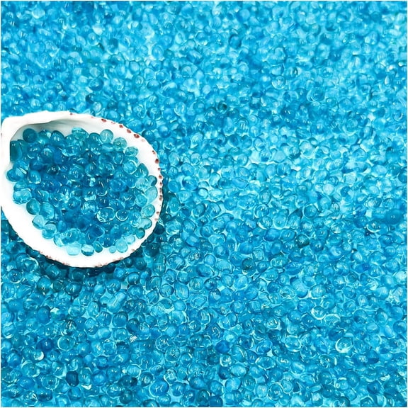 2.2 Lbs Small Aquarium Substrate Gravel Sand, Polished Smooth Fish Tank Gravel, Colorfast Uncoated Vibrant Blue Sea Glass, Decorative Stones for Vase Fillers, Fairy Garden, Potted Plants