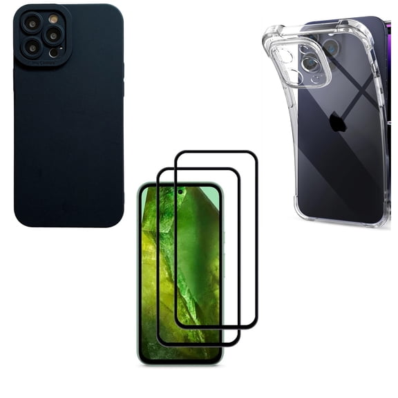 [2+2 Pack] 16 Pro Max Case for iPhone 16 Pro Max Case with Screen Protector Tempered Glass for iPhone 16 Pro Max Case Clear Silicone Shockproof Phone Cases for iPhone 16 Pro Max