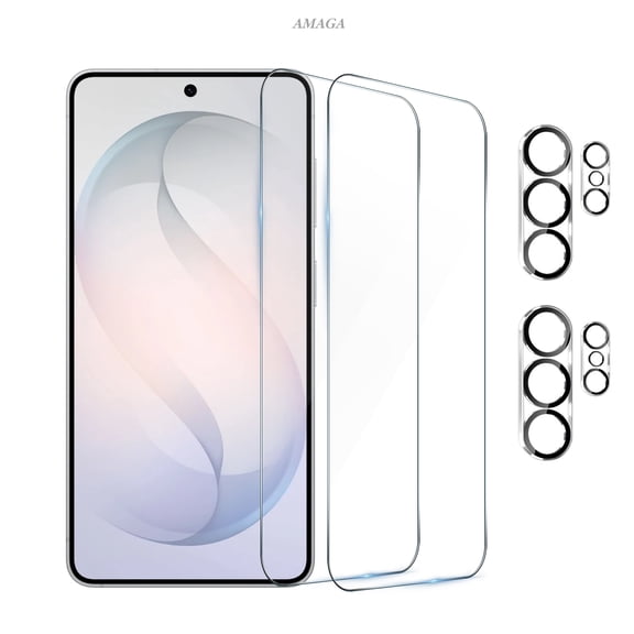 [2+2 Pack] AMAGA Compatible with Samsung Galaxy S26 Ultra HD Screen Protector with Camera Lens Protector,Tempered Glass,Sensor Protection,Dynamic Island Compatible,Case Friendly