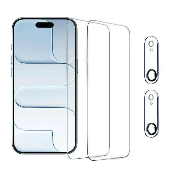 [2+2 Pack] AMAGA Compatible with iPhone Air Screen Protector with Camera Lens Protector,Tempered Glass,Sensor Protection,Dynamic Island Compatible,Case Friendly