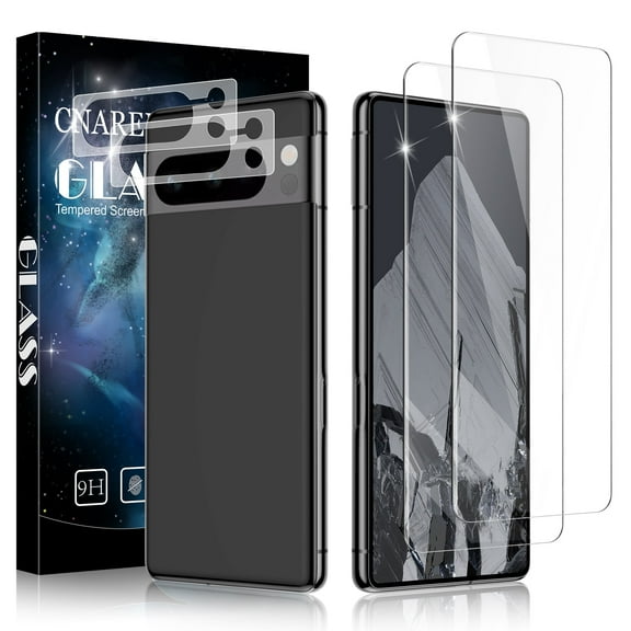 [2+2 Pack] Cnarery for Google Pixel 8 Pro Screen Protector, 9H Tempered Glass, Easy Installation, Case Friendly HD Clear for Google Pixel 8 Pro Tempered Glass Screen Protector Anti-Scratch