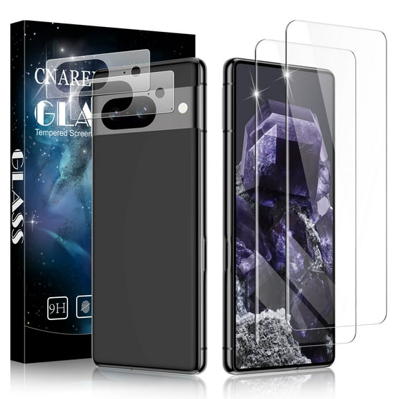 [2+2 Pack] Cnarery for Google Pixel 8 Screen Protector, 9H Tempered Glass, Easy Installation, Case Friendly HD Clear for Google Pixel 8 Tempered Glass Screen Protector Anti-Scratch