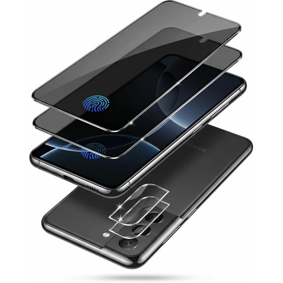 (2+2 Pack) Compatible for S23 Plus Privacy Screen Protector & Camera Lens, 9H Tempered Glass, Fingerprint Compatible, Bubble Free, 6.6"