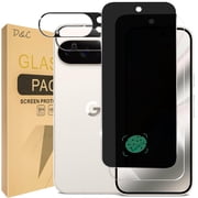 [2+2 Pack] DOCOCO Compatible with Google Pixel 10 Pro HD and Privacy Screen Protector with Camera Lens Protector, 9H Tempered Glass, HD Clear Case Friendly Anti-Scratch