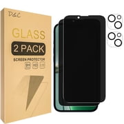 [2+2 Pack] DOCOCO Compatible with iPhone 13 Privacy Screen Protector with Camera Lens Protector, 9H Tempered Glass, HD Clear Case Friendly Anti-Scratch
