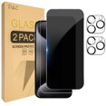 thumbnail image 1 of [2+2 Pack] DOCOCO Compatible with iPhone 15 Pro Max HD and Privacy Screen Protector with Camera Lens Protector, 9H Tempered Glass, HD Clear Case Friendly Anti-Scratch, 1 of 6