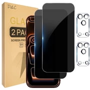 [2+2 Pack] DOCOCO Compatible with iPhone 17 Pro Max Privacy Screen Protector with Camera Lens Protector, 9H Tempered Glass, HD Clear Case Friendly Anti-Scratch