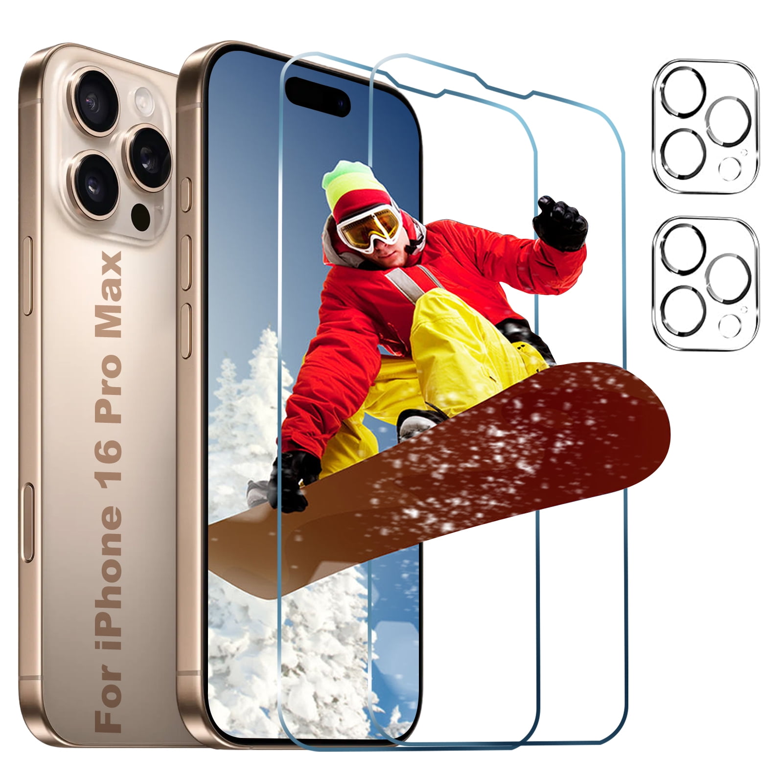 Unbreakcable 2 2 Pack IPhone 16 Pro Screen Protector & Camera Lens Protector With Dust-Free Box, 9H Glass, Bubble-Free, Case Friendly 6.3 Inch - View #2