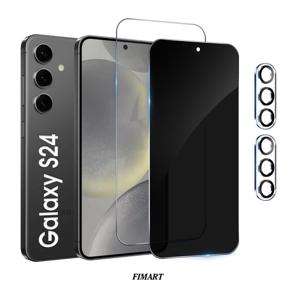 [2+2 Pack] FIMART Compatible with Samsung Galaxy S5 Ultra Privacy Screen Protector with Camera Lens Protector,Tempered Glass,Sensor Protection,Dynamic Island Compatible,Case Friendly
