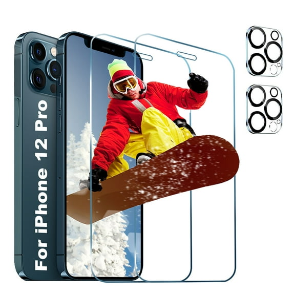 [2+2 Pack]For iphone 12 Pro Screen Protector,Sensor Protection,Case Friendly Tempered Glass Film[9H Hardness] for iPhone 12 Pro