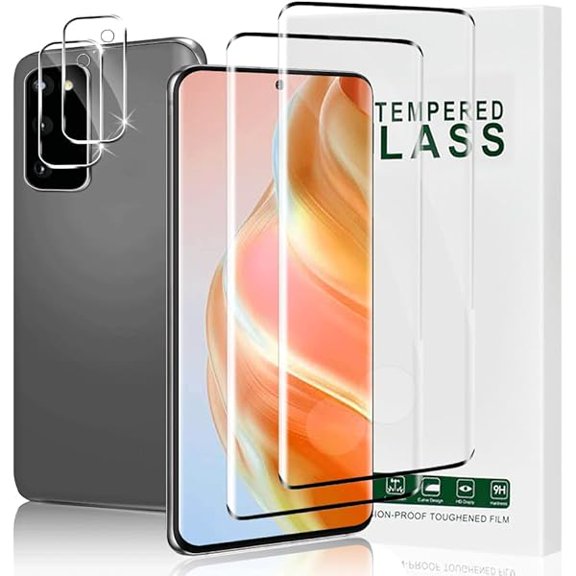 2+2 Pack Galaxy S20 Screen Protector with Camera Lens Protector, Oleophobic Coating, 9H Tempered Glass, HD, for Samsung Galaxy S20 5G