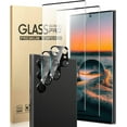 thumbnail image 1 of [2+2 Pack] Galaxy S22 Ultra Screen Protector, 9H Tempered Glass, Ultrasonic Fingerprint Support, 3D Curved,HD Clear Scratch Resistant for Samsung Galaxy S22 Ultra 5G Glass Screen Protector(6.8 Inch), 1 of 6