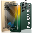thumbnail image 1 of [2+2 Pack] For Galaxy S23 Plus Privacy Screen Protector With Camera Lens Protector, Anti Spy Anti-Scratch,9h Tempered Glass,Compatible Fingerprint,High Responsive,For Galaxy S23 Plus/S23+ 6.6 Inch, 1 of 7