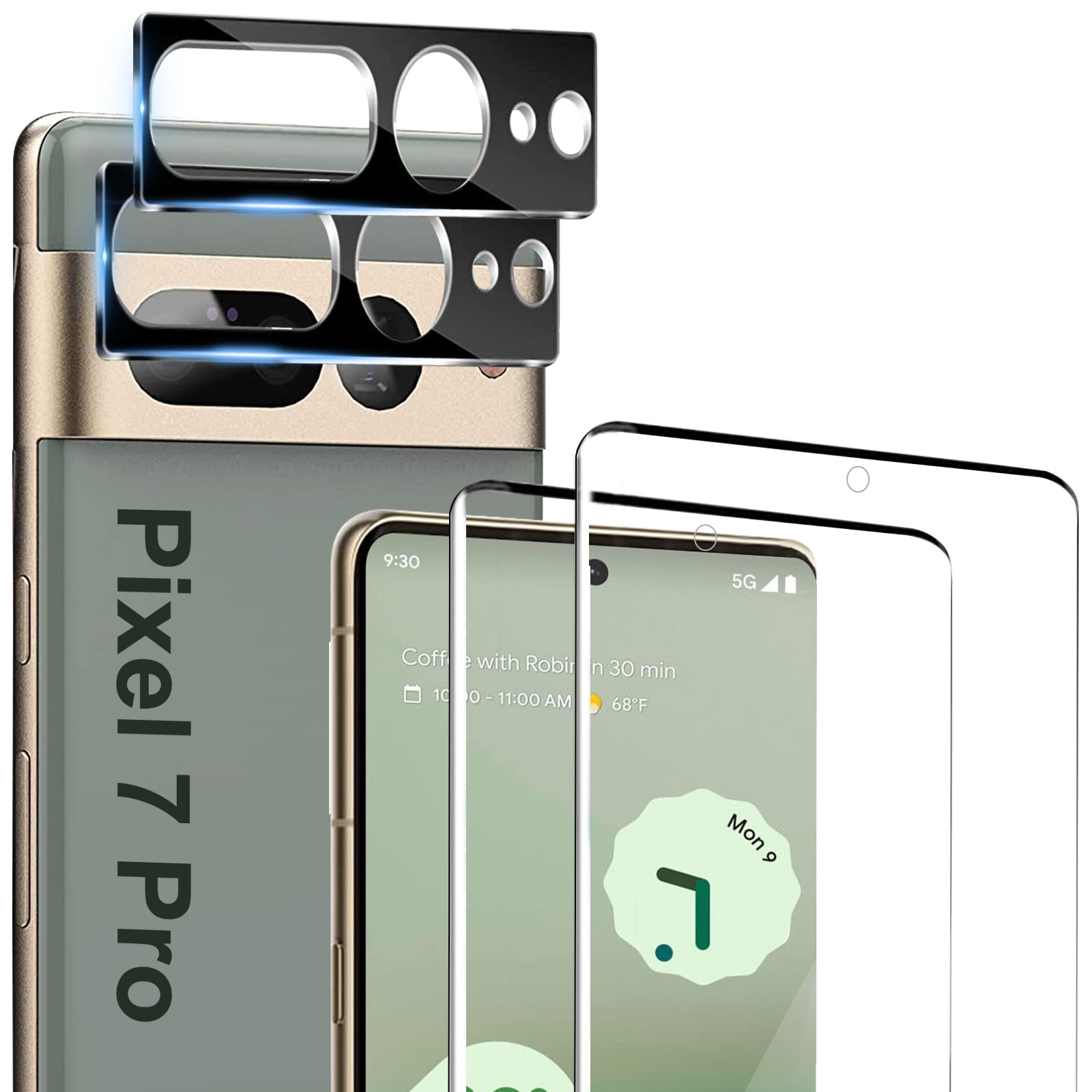 [2+2 Pack] Google Pixel 7 Pro Screen Protector, 9H Tempered Glass