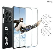 [2+2 Pack] Hionly Compatible with OnePlus 12 HD Screen Protector with Camera Lens Protector