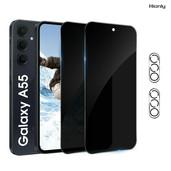 [2 2 Pack] Hionly Compatible with Samsung Galaxy A55 5G Privacy Screen Protector with Camera Lens Protector