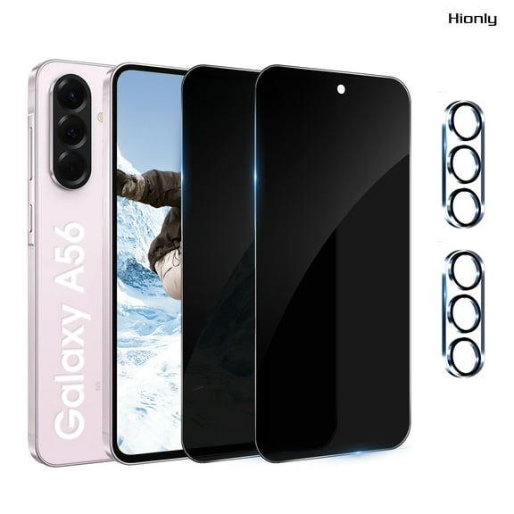 [2 2 Pack] Hionly Compatible with Samsung Galaxy A56 5G Privacy Screen Protector with Camera Lens Protector