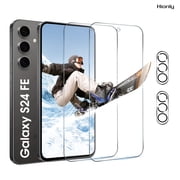 [2+2 Pack] Hionly Compatible with Samsung Galaxy S24 FE HD Screen Protector with Camera Lens Protector