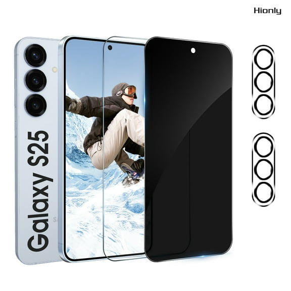 [2 2 Pack] Hionly Compatible with Samsung Galaxy S25 HD and Privacy Screen Protector with Camera Lens Protector