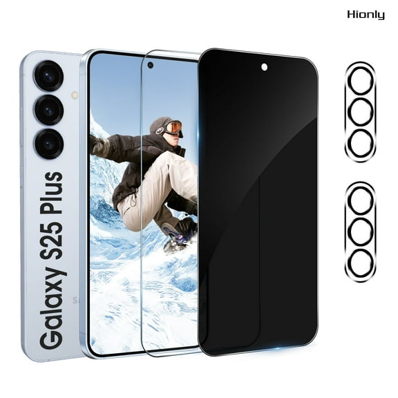 [2+2 Pack] Hionly Compatible with Samsung Galaxy S25+ / S25 Plus HD and Privacy Screen Protector with Camera Lens Protector