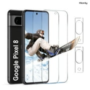 [2+2 Pack] Hionly for Google Pixel 8 HD Screen Protector with Camera Lens Protector,Sensor Protection,Case Friendly Tempered Glass Film[9H Hardness] [Bubble Free] [Easy Install]