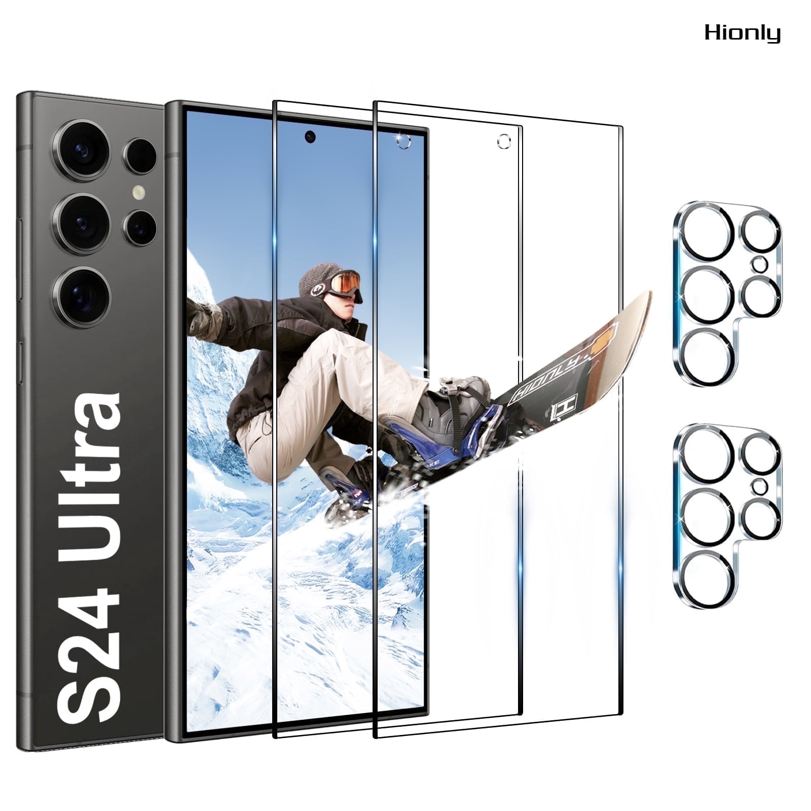 [2+2 Pack] Hionly for Samsung Galaxy S24 Ultra HD Screen Protector with ...