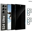 thumbnail image 1 of [2+2 Pack] Hionly for Samsung Galaxy S24 Ultra Privacy Screen Protector with Camera Lens Protector,Sensor Protection,Case Friendly Tempered Glass Film[9H Hardness] [Bubble Free] [Easy Install], 1 of 8