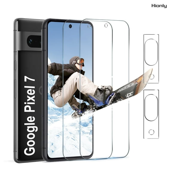 [2+2 Pack] Hionly for Google Pixel 7 HD Screen Protector with Camera Lens Protector,Sensor Protection,Case Friendly Tempered Glass Film[9H Hardness]