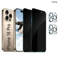 thumbnail image 1 of [2+2 Pack] Hionly for iPhone 16 Pro Privacy Screen Protector with Camera Lens Protector,Sensor Protection,Case Friendly Tempered Glass Film[9H Hardness] [Bubble Free] [Easy Install], 1 of 7