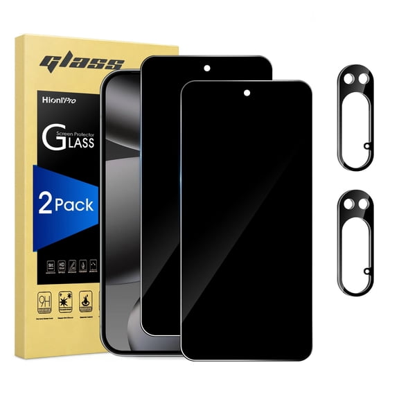 [2+2 Pack] HionlyPro Compatible with Google Pixel 10 Pro Privacy Screen Protector with Camera Lens Protector, [9H Hardness] Bubble Free, HD Clear, Easy Installation, Case Friendly
