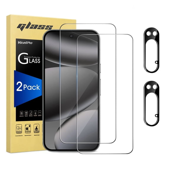 [2+2 Pack] HionlyPro Compatible with Google Pixel 10 Pro Screen Protector with Camera Lens Protector, [9H Hardness] Bubble Free, HD Clear, Easy Installation, Case Friendly
