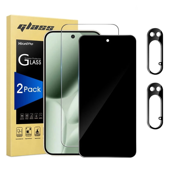[2 2 Pack] HionlyPro Compatible with Google Pixel 10 Pro XL HD and Privacy Screen Protector with Camera Lens Protector, [9H Hardness] Bubble Free, HD Clear, Easy Installation, Case Friendly