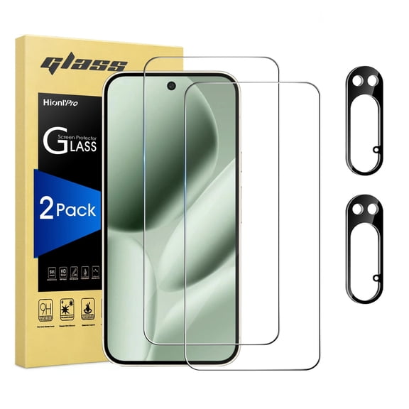 [2+2 Pack] HionlyPro Compatible with Google Pixel 10 Pro XL Screen Protector with Camera Lens Protector, [9H Hardness] Bubble Free, HD Clear, Easy Installation, Case Friendly