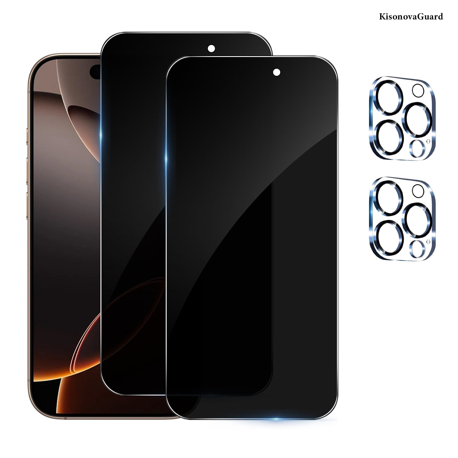 2+2 Pack IPhone 11 Pro Max Privacy Screen & Camera Lens Protector - Anti Spy Tempered Glass, 9H Hardness