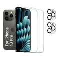 thumbnail image 1 of [2+2 Pack] We Life Compatible with iPhone 13 Pro Screen Protector with Camera Lens Protector, [9H+ Tempered Glass] [Military-Grade Drop Protection] HD Clear, Anti-Scratch, 1 of 7